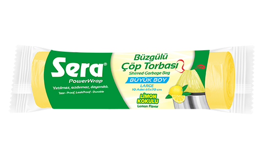 SERA Çöp Torbası Büzgülü Limon Kokulu Büyük Boy 10 Adet