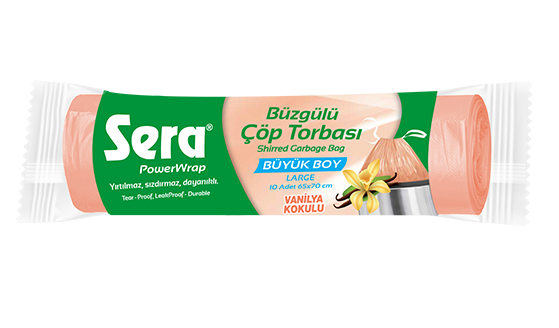 SERA Çöp Torbası Büzgülü Vanilya Kokulu Büyük Boy 10 Adet