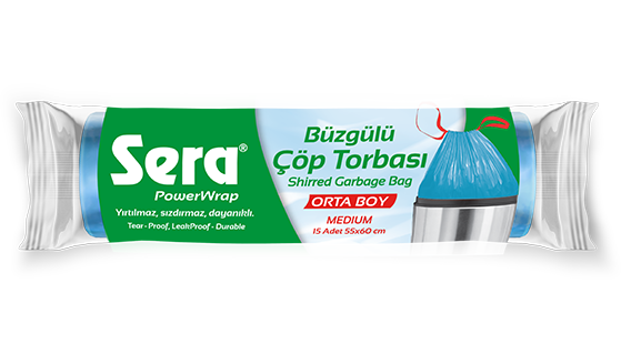 SERA Çöp Torbası Büzgülü Kokusuz Orta Boy 15 Adet