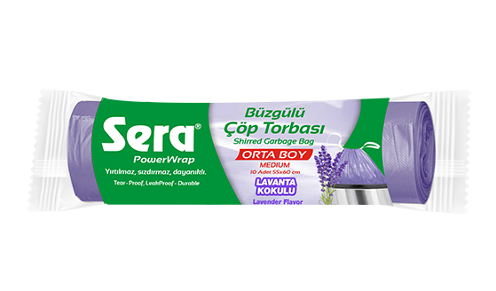 SERA Çöp Torbası Büzgülü Lavanta Orta Boy 10 Adet